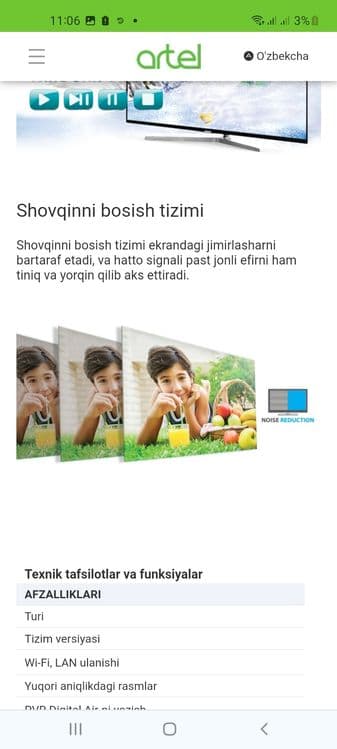 ARTEL UA43H3502 4K Ultra HD Golosovoy Dubl  pultli 3 yil gar — 6