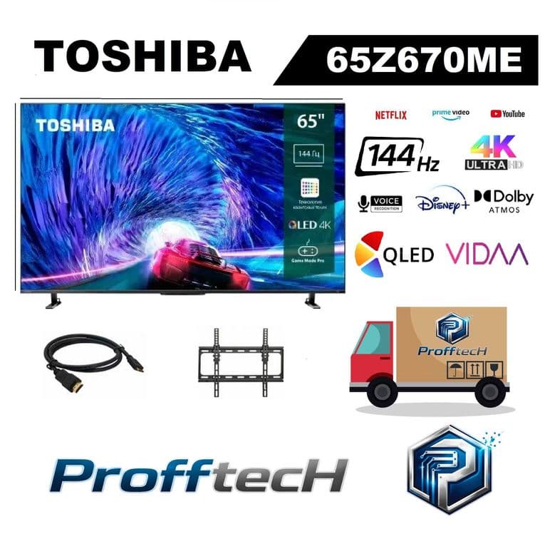 Телевизор Toshiba 65 Тошиба Z670RE QLED  144герц 4K ULTA HD  Smart TV — 1
