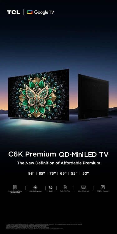 Телевизор TCL C6K Premium QD-MiniLED TV, 144Hz, HDR, ONKYO 2.1 Hi-Fi — 1