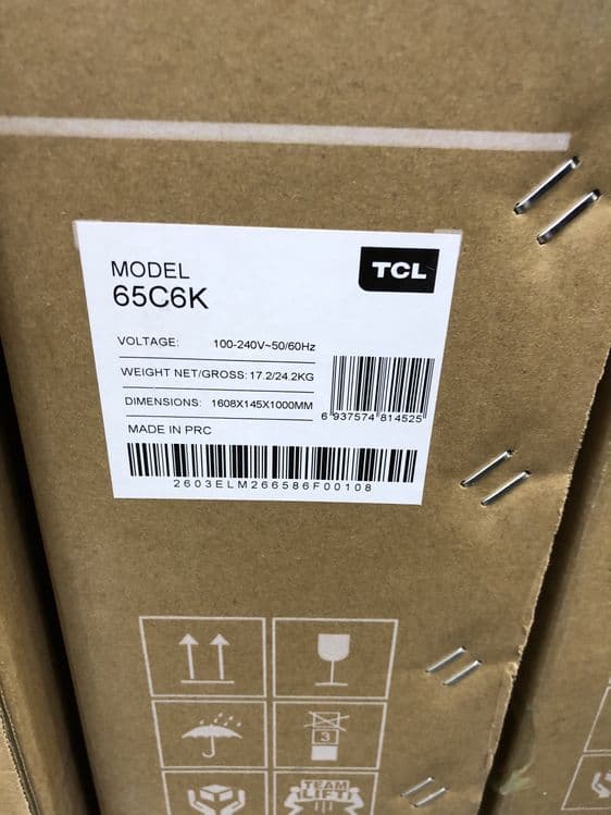 Televizor/Телевизор ТВ/TV 65 C6K Qd-MiniLed 144hz Android TV TCL — 3