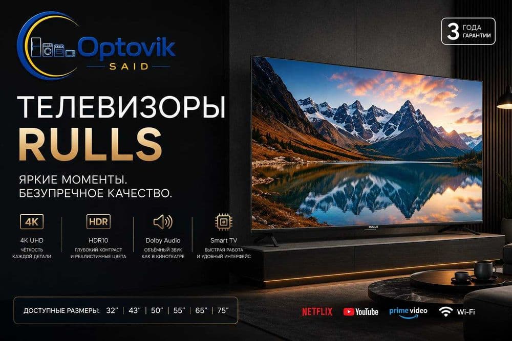 Rulls телевизор 75 диагональ QLED 4K ULTRA HD — 1