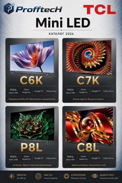 Телевизор TCL MINI LED 75 C6K C7K P7K P8L C8L X11K все диагонали — 1