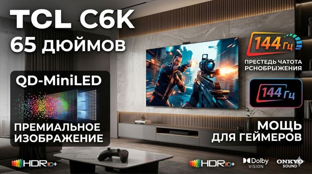 Телевизор/Televizor TCL C6K 144hz Qd Mini-Led Android Tv + доставка — 2