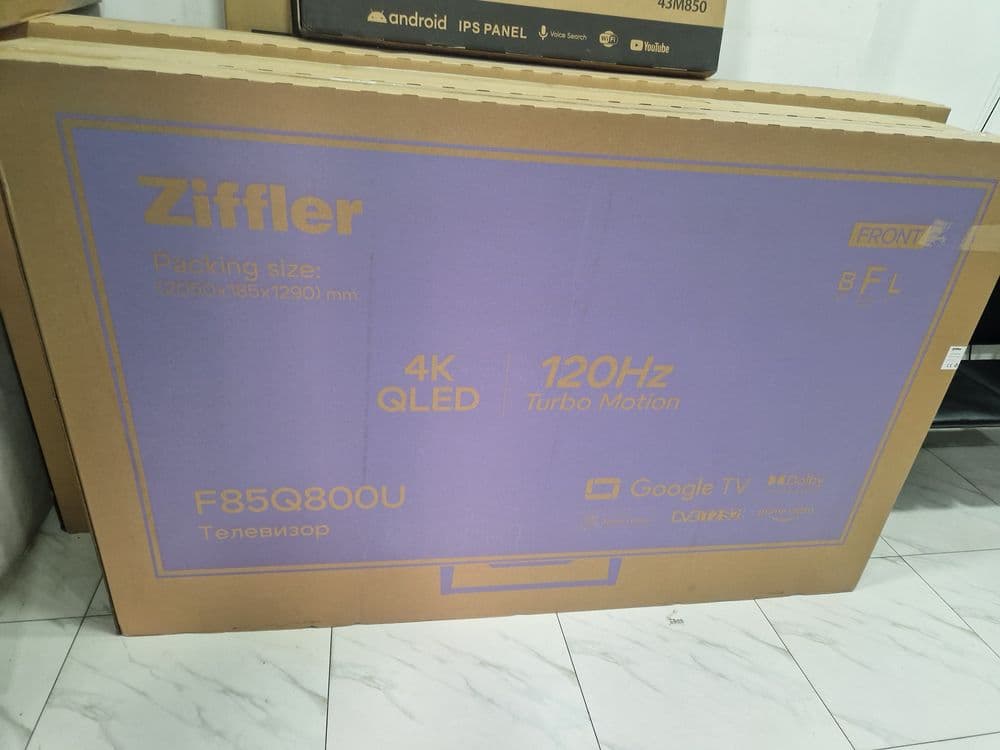 Телевизоры ziffler 85 Qled 120hz 4k оптом сена наличые сена — 1