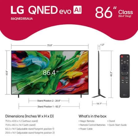 Телевизор LG 86QNED70 86” /80/86/ 2025 4K QNED SMART TV New 2025 — 2