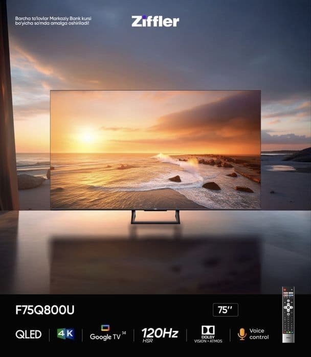 Телевизор Ziffler 85’ Google Tv Qled 4k формат, с бонусами при покупке — 2