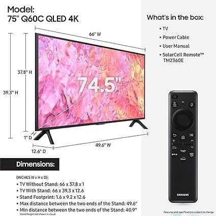 Телевизор SAMSUNG 75* Q60C QLED 4K серии + Бесплатная Доставка ! — 3