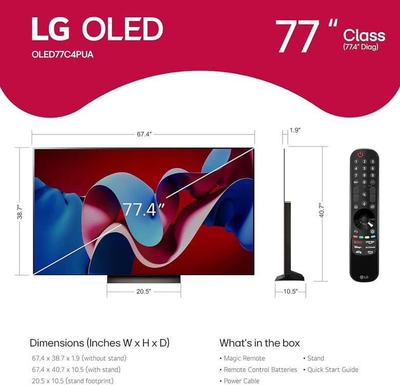 Tелевизор LG OLED Evo 77C4 | B4 77” 4K + бонус доставка 1000 каналы — 1