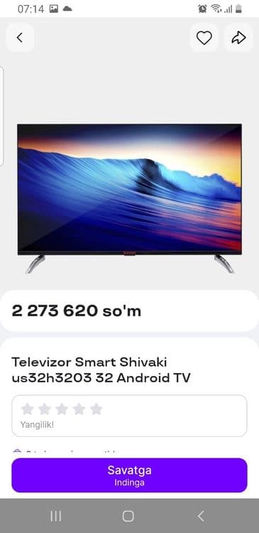 32 Shvaki Smart Tv sotiladi — 2