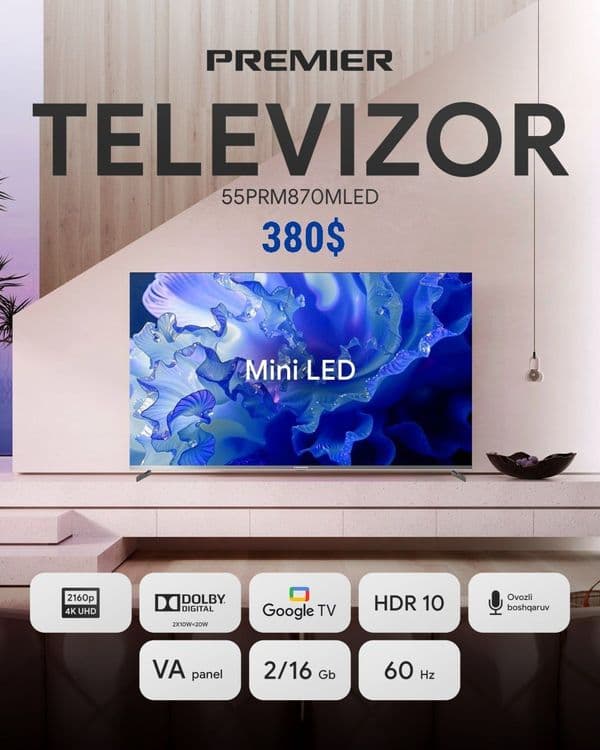 55 MINI LED смарт TV/tv/television/televizor/телевизор/55/ — 1