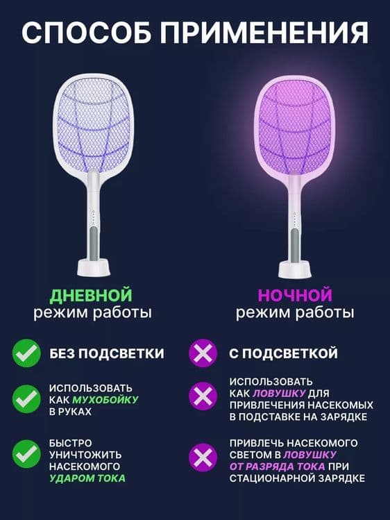Мухобойка электрическая 1200 мач USB — 8