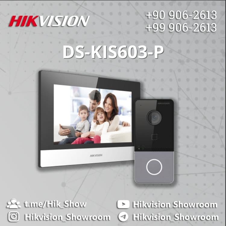Hovli joy uchun Hikvision domofoni DS-KIS603. Wifi, Sensor ekran — 1