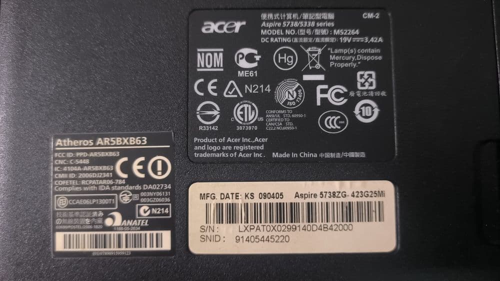 Acer aspire 5738zg — 4