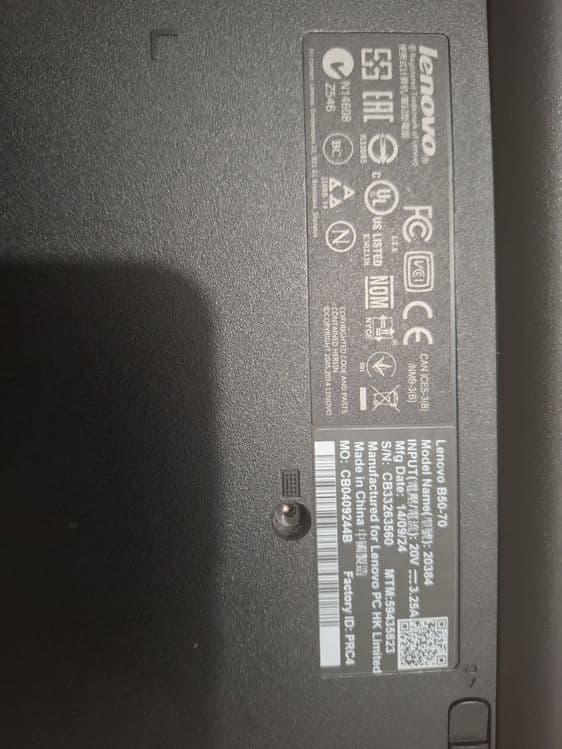 Lenovo model 20384 — 8