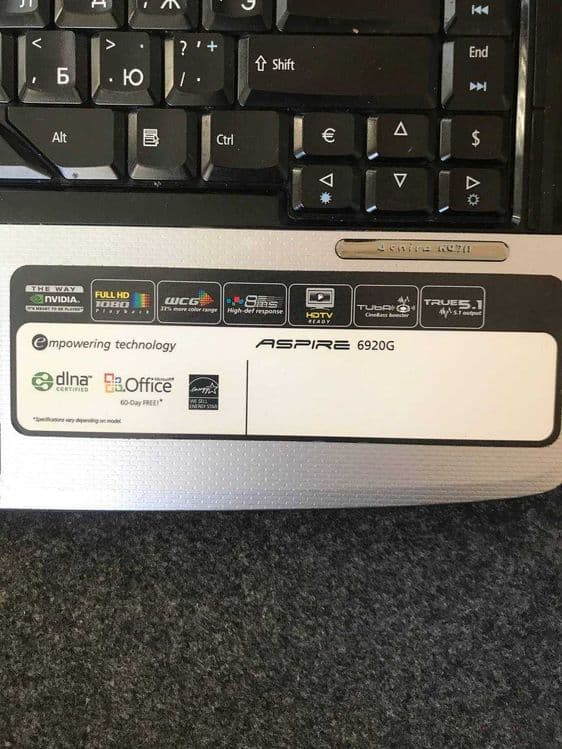 Ноутбук Acer 6920G ,  16* — 4