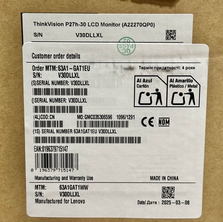 Lenovo ThinkVision P27h-30 monitor-ekran ( Макбук - Ноутбук ga Ideal) — 8