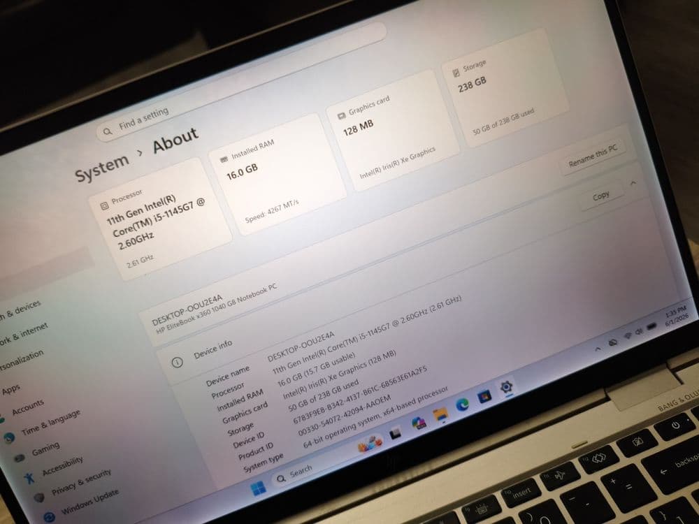 Hp Elitebook X360 Core i5, 16GB ddr4, ssd 256GB — 3