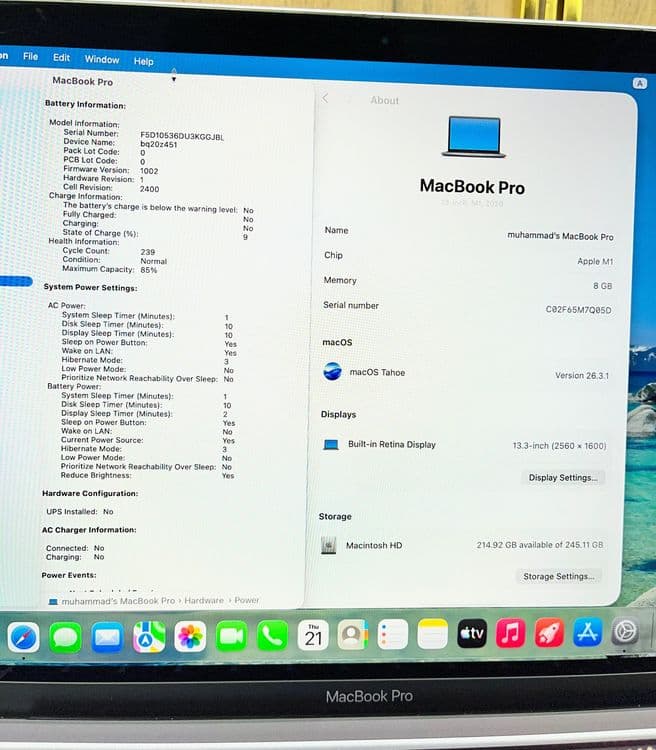 MacBook Pro M1 Space Gray 8/256-Chotkiy noutbuk ( Макбук - Ноутбук) — 6
