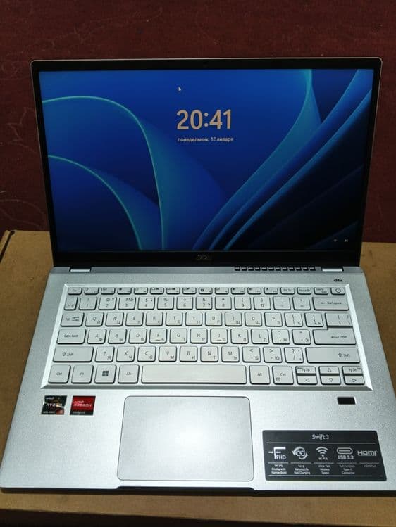 Acer Swift 3 Ryzen 5 Pure Silver Срочно Сотилади — 1