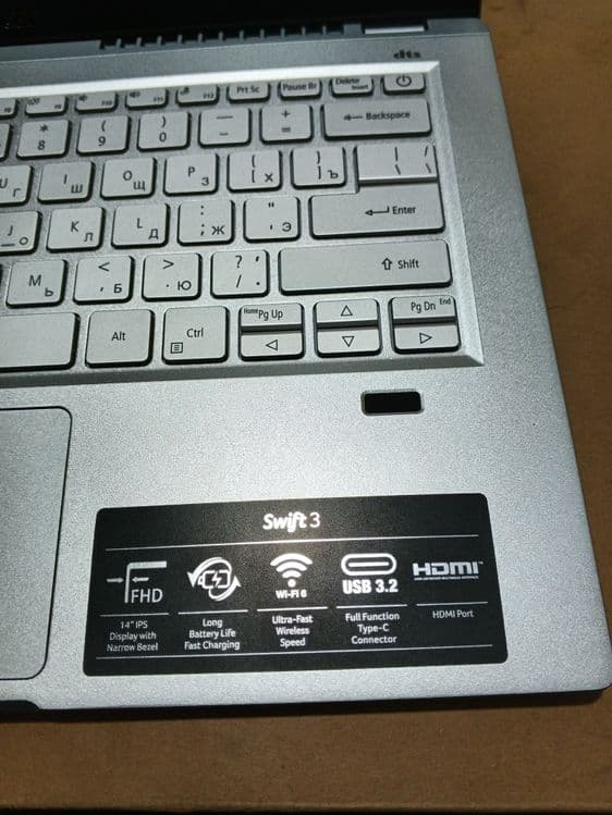 Acer Swift 3 Ryzen 5 Pure Silver Срочно Сотилади — 3