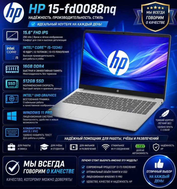 HP 15-fd0088nq 15.6" FHD IPS Intel Core i5-1334U 16GB DDR4 512GB SSD a — 1