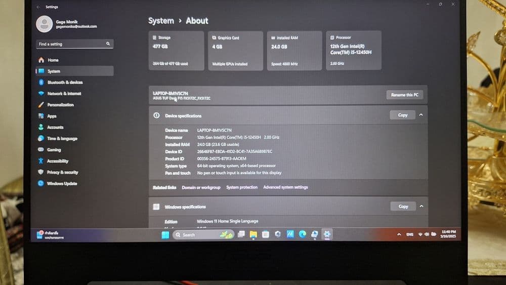 Игровой ноутбук Asus tuf dash f15 — 3