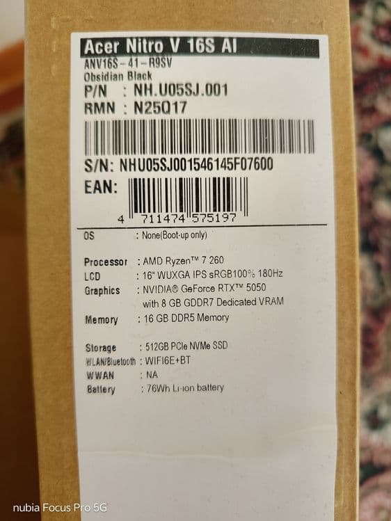 Noutbook acer nitro v 16s — 2