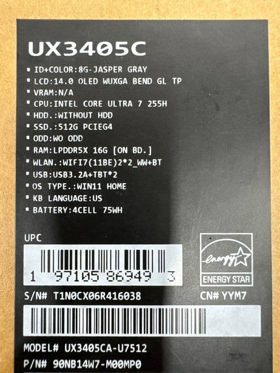 Asus Zenbook UX3405C — 2