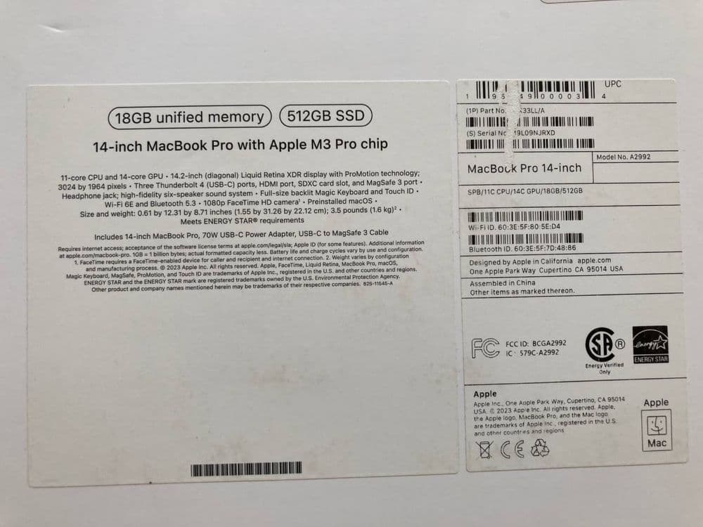 Янги 2023 Apple MacBook Pro 14-дюйм M3 Pro Space Black LL/A Сотилади — 2