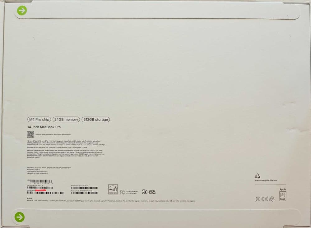 Новый MacBook PRO 14 M4 PRO 24/512GB (A3401) — 2