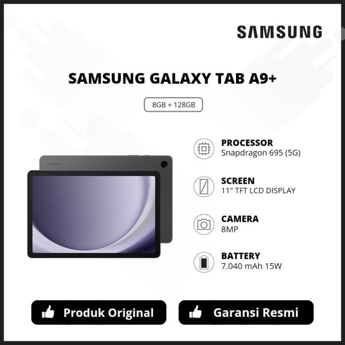 Samsung Tab A9 vs Samsung Tab A9+Plus Wifi 5G — 3