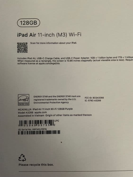iPad Air 11 inch M3 128GB, WiFi — 4