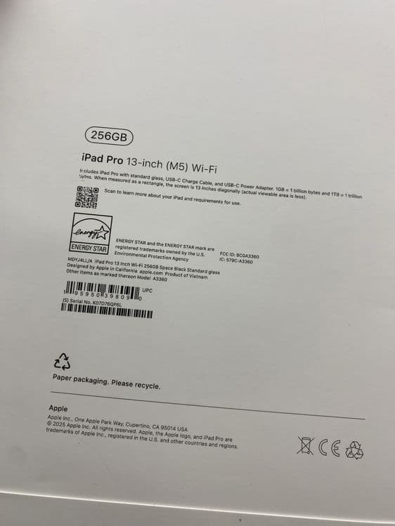 iPad Pro 13 M5 256gb Wi-Fi 2025 — 2