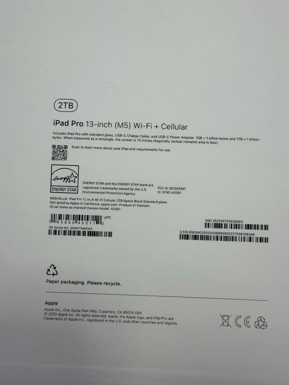 Ipad pro 13 2Tb M5 wifi+5G — 1