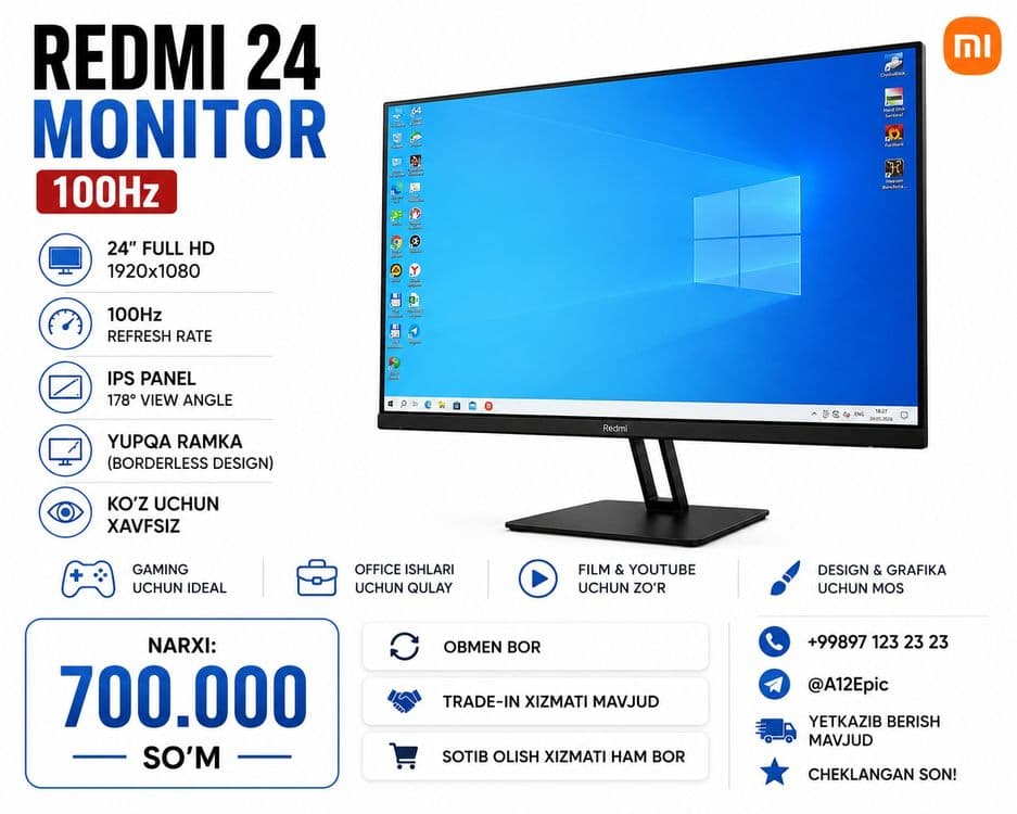 Monitor Redmi 24 100hz — 1