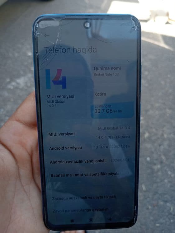 Redmi not10s 128/gb ishlashi alo karopka dakument yoq pasport kopiya — 3