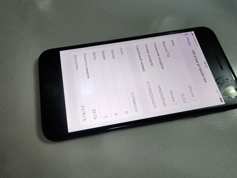 Iphone 7 Matte Black 32GB Bat 100% srochna Toshkenda
Xotirasi 32GB
Bat — 5