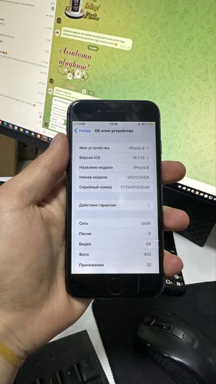 iphone 8 holati yaxshi 8.    256 talik hotira  yomks 100 % alishgan — 2