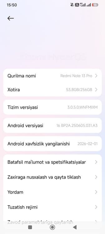 Redme not 13pro srochna sotiladi 16/256talik