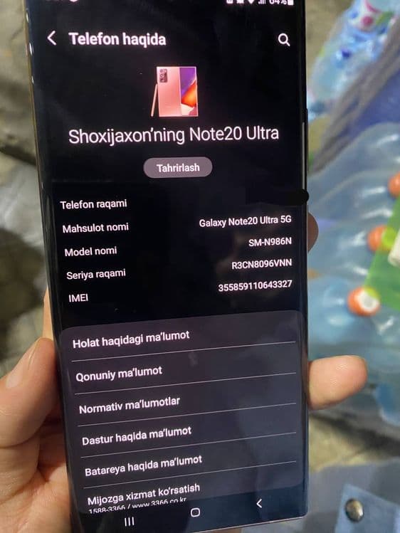 Not 20 ultra  telefon — 2