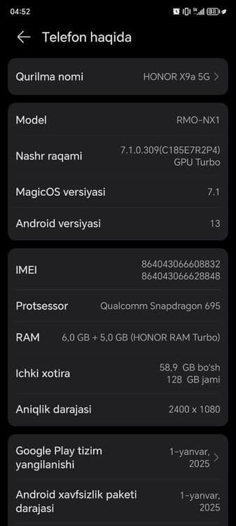 Honor x 9a 6/128 — 3