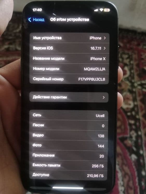 iphone x sotiladi 256 xotira ekran azgina singan biln maydi — 1