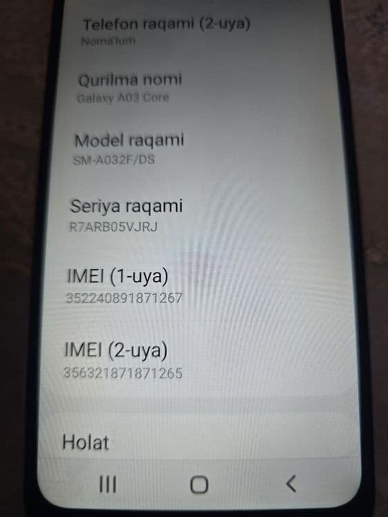 Galaxy A03 core sotiladi — 3