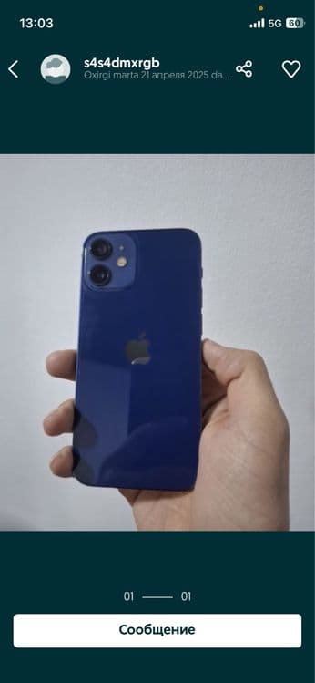 Iphone 12 mini KXA   Xotira 128 karobka Dokument bor chixollari bor — 1