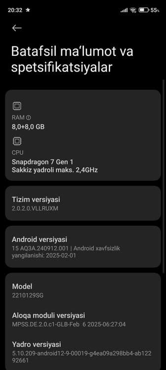 Xiomi 13 lite 256/8+8 gb — 3