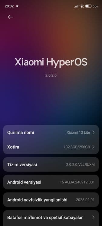 Xiomi 13 lite 256/8+8 gb — 4