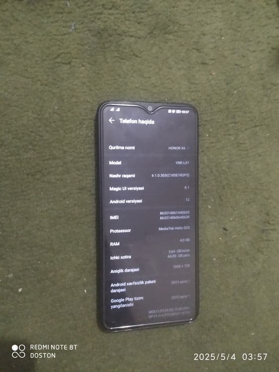 Honor x 6 xotira 64 — 1