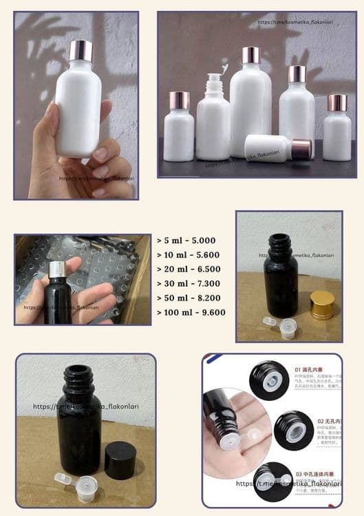 Kosmetika uchun shisha flakonlar va pipetkalar (Pipette droppers) — 2
