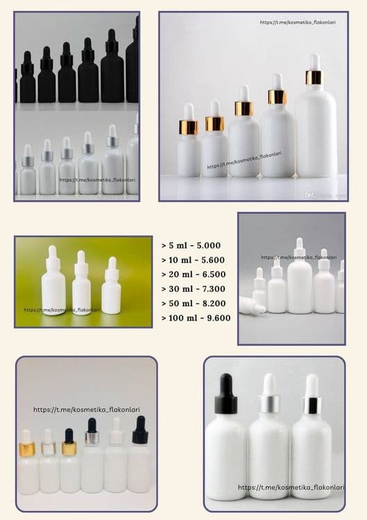Kosmetika uchun shisha flakonlar va pipetkalar (Pipette droppers) — 3