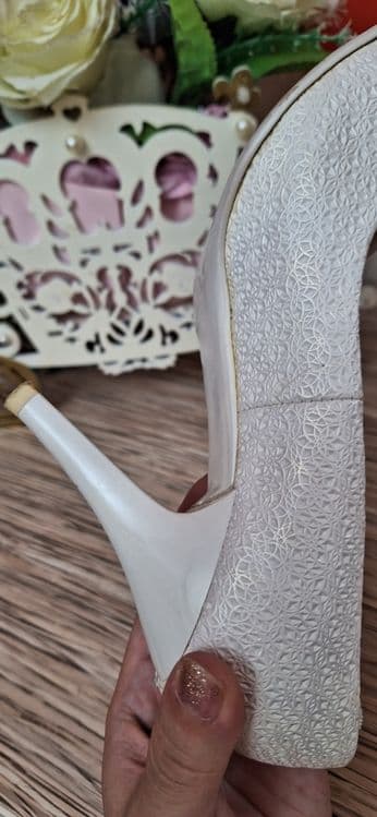 Туфли белые женские каблуки свадебные вечерние — 3
